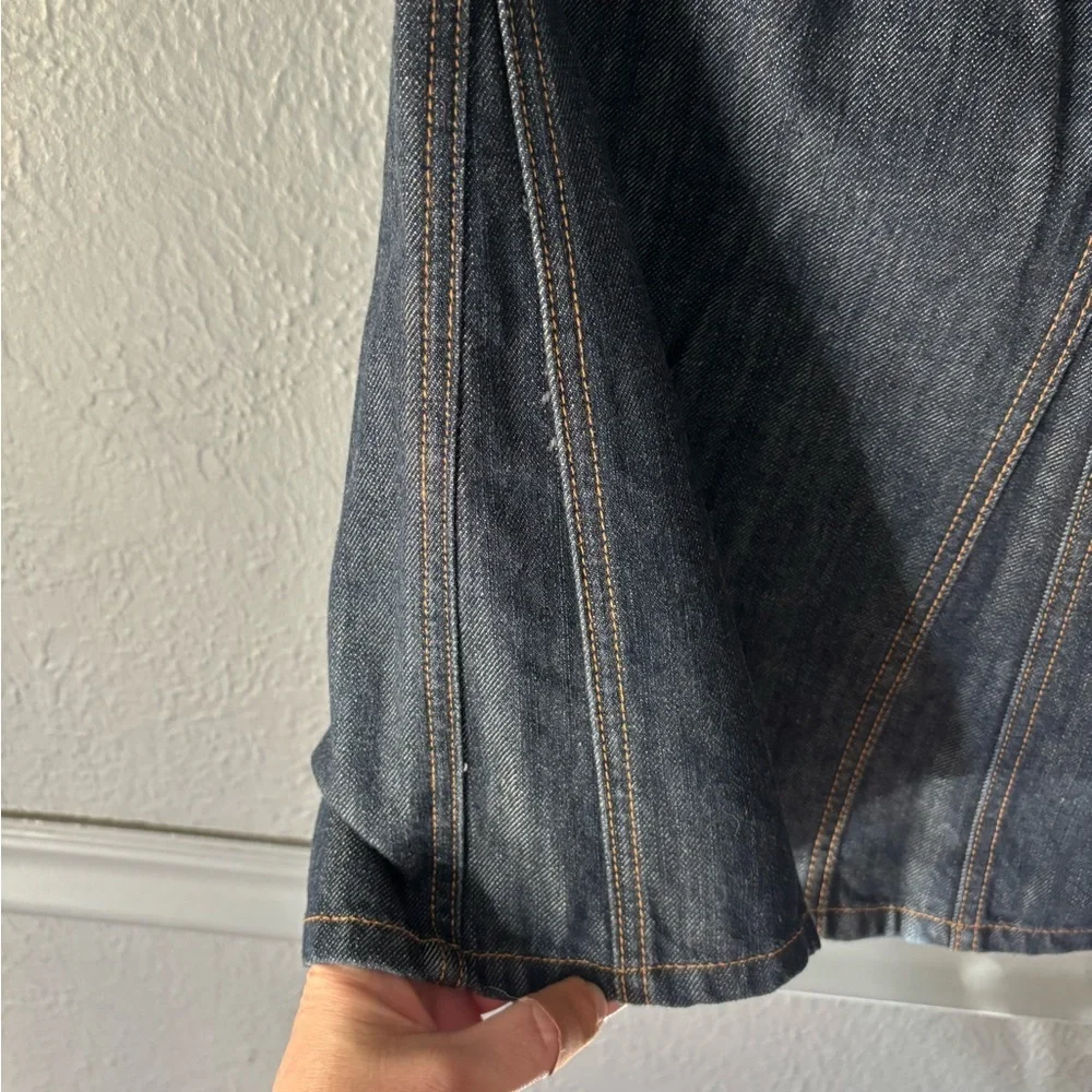GAP Dark Wash Denim A-Line Skirt Cotton Mid Rise Classic Size 8